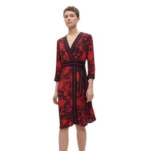 Claudie Pierlot Paris resise‎ crepe midi dress print fonced Print Wrap Dress 38